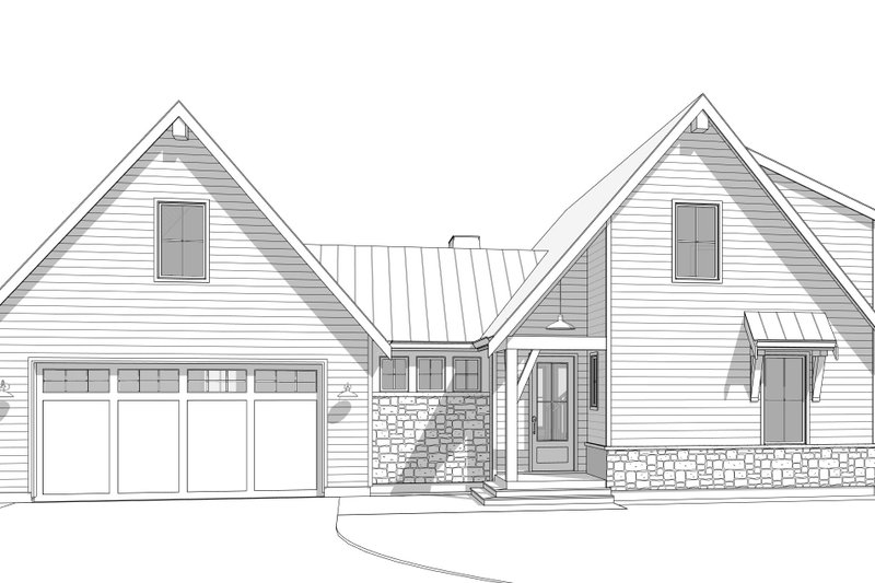 House Plan Design - Exterior - Front Elevation 3 for Cabin House Plan #1114-9 - 2 bed, 2 bath