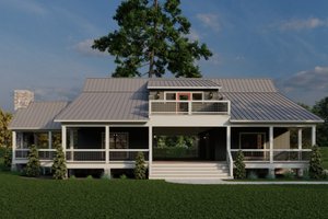 House Blueprint - Cabin Exterior - Front Elevation Plan #923-443