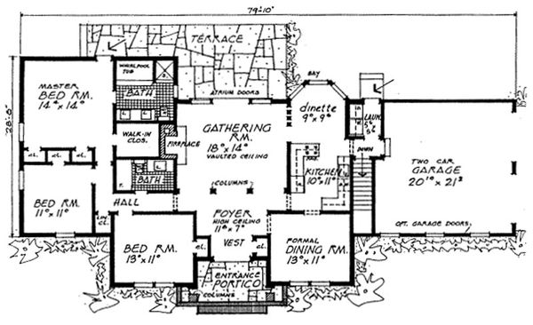 House Blueprint - Ranch Floor Plan - Main Floor Plan #315-106