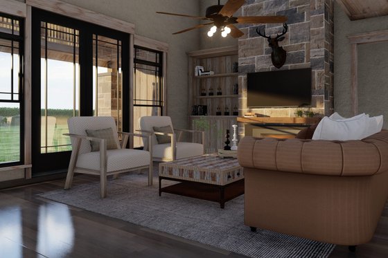 Interior - Family Room 1 for Craftsman House Plan #17-2377 - 4 bed, 3 bath