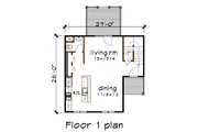 Craftsman Style House Plan - 2 Beds 3 Baths 1221 Sq/Ft Plan #79-364 