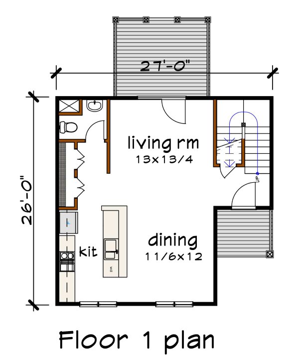 Craftsman Floor Plan - Main Floor Plan #79-364