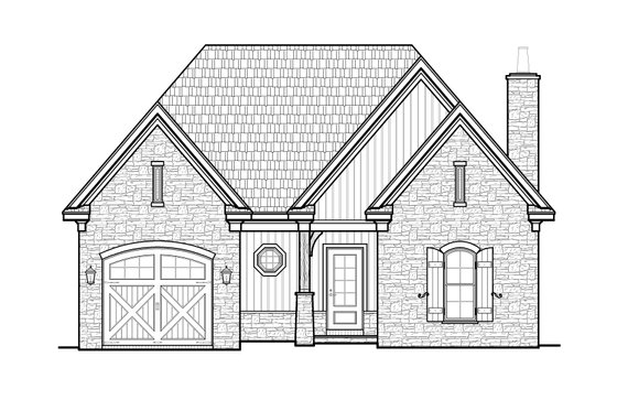 Exterior - Front Elevation for Craftsman House Plan #34-235 - 3 bed, 3.5 bath