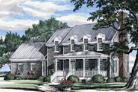 Exterior - Front Elevation 1 for Farmhouse House Plan #137-106 - 3 bed, 2 bath