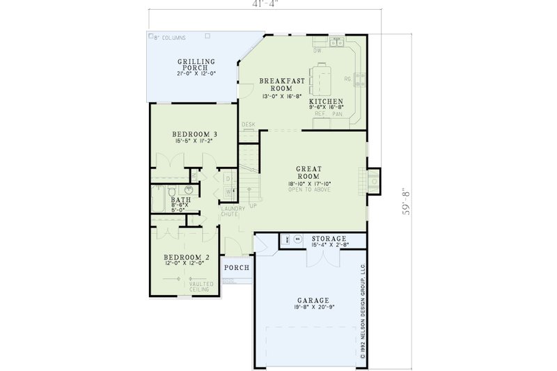 Dream House Plan - Floor Plan - Main Floor for Traditional House Plan #17-2123 - 3 bed, 2 bath