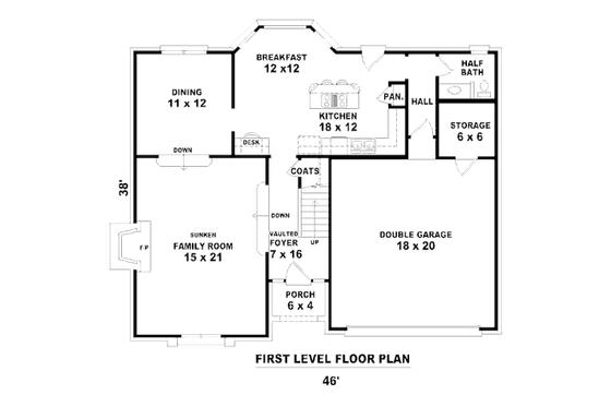 Floor Plan - Main Floor House Plan #81-13772 - 3 bed, 2.5 bath