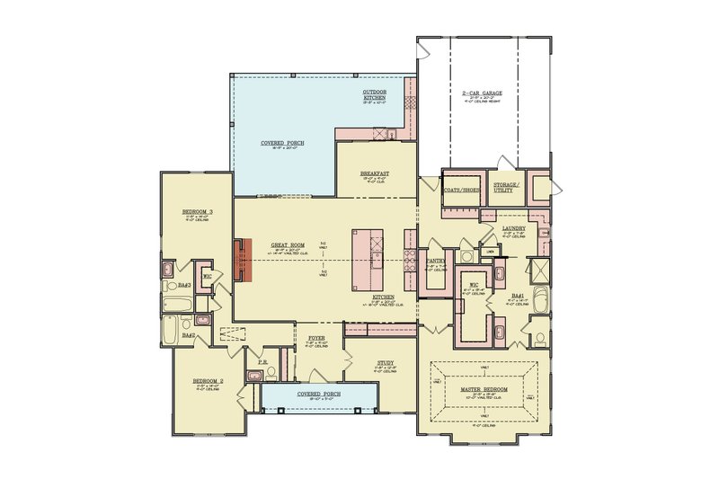 Dream House Plan - Floor Plan - Main Floor for Contemporary House Plan #119-474 - 3 bed, 3 bath