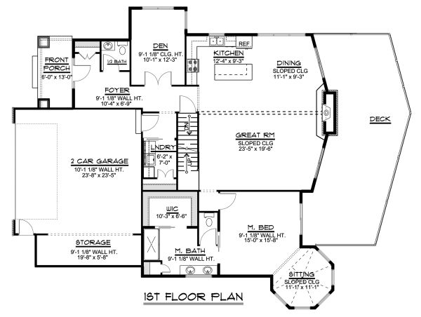 Architectural House Design - Craftsman Floor Plan - Main Floor Plan #1064-11