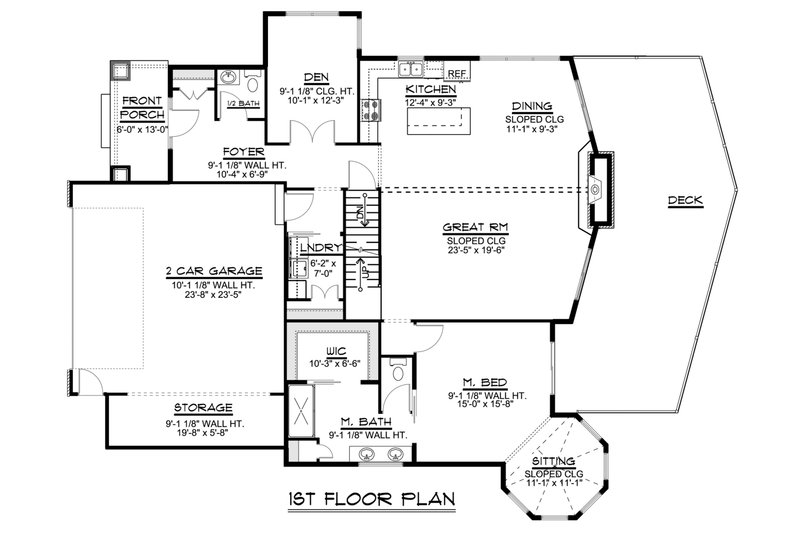 House Blueprint - Floor Plan - Main Floor for Craftsman House Plan #1064-11 - 5 bed, 3.5 bath