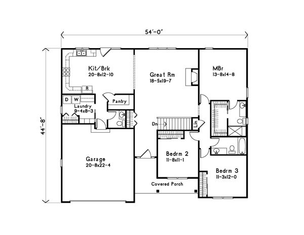 Dream House Plan - Ranch Floor Plan - Main Floor Plan #22-581