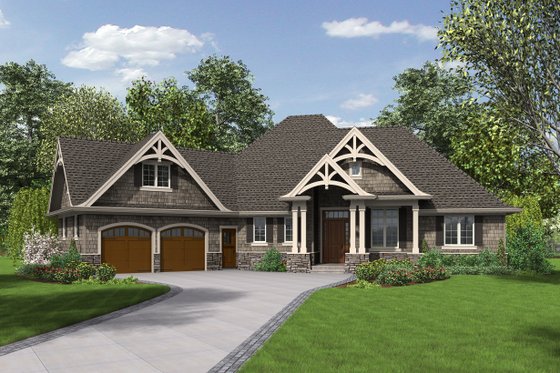 Front view - 2200 square foot Craftsman home