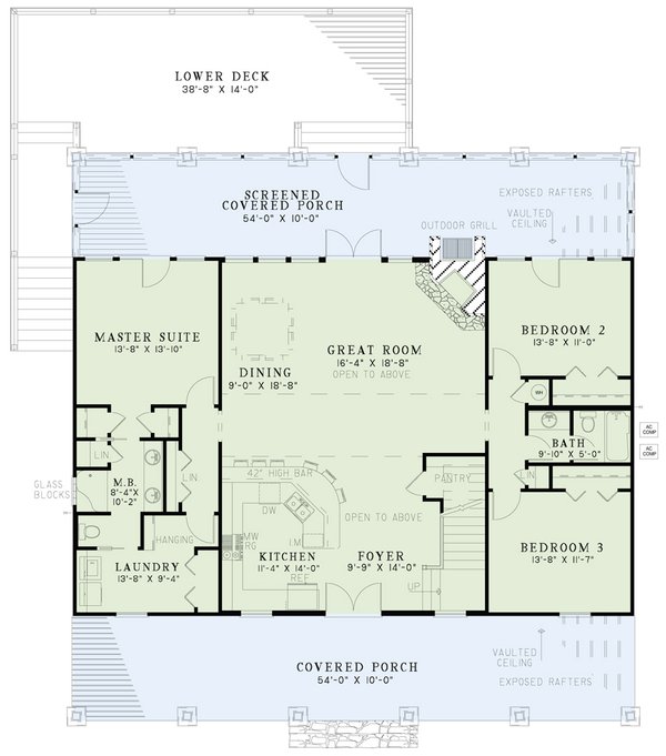 Country Floor Plan - Main Floor Plan #17-3266