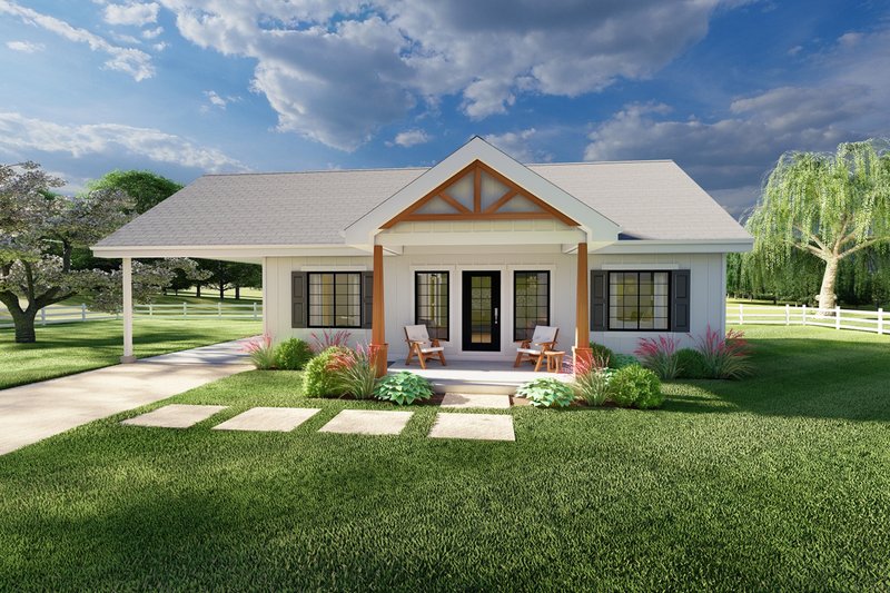 House Blueprint - Ranch Exterior - Front Elevation Plan #126-245