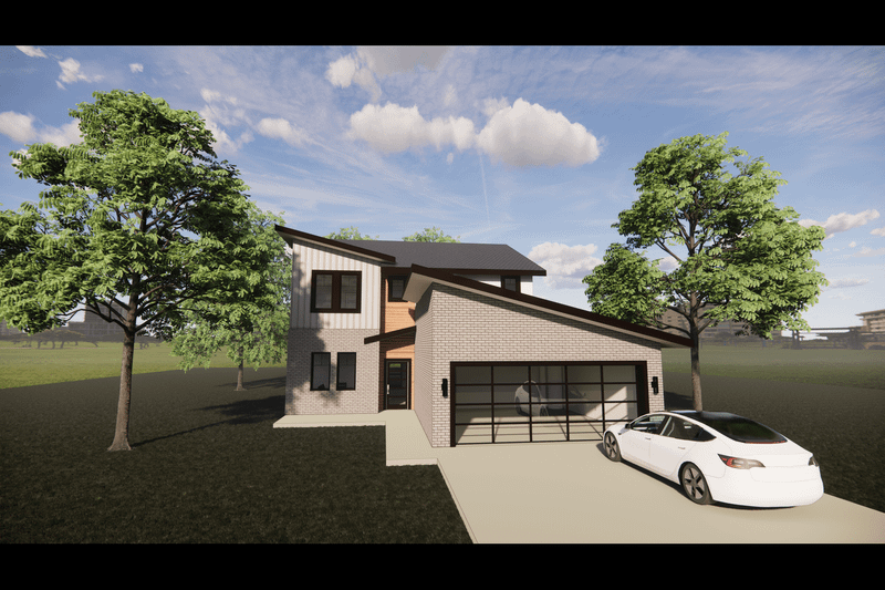 Home Plan - Exterior - Front Elevation 2 for Contemporary House Plan #1129-3 - 4 bed, 2.5 bath