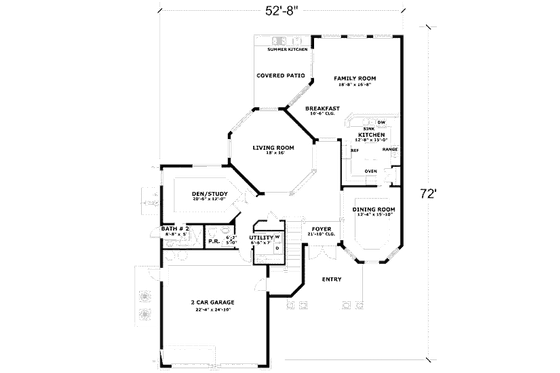 Floor Plan - Main Floor for European House Plan #420-146 - 4 bed, 3.5 bath