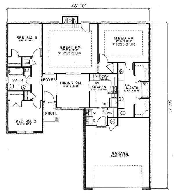 House Design - Traditional Floor Plan - Main Floor Plan #17-132