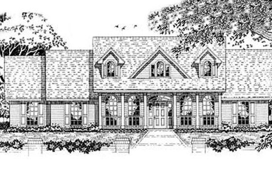 Exterior - Front Elevation for Southern House Plan #42-209 - 3 bed, 2 bath