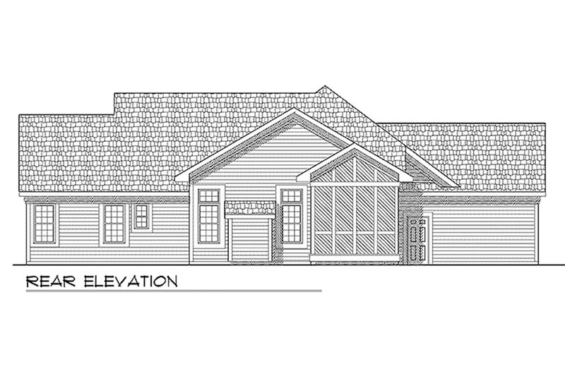 House Plan Design - Exterior - Rear Elevation for Traditional House Plan #70-188 - 3 bed, 2.5 bath