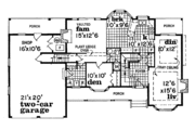 Traditional Style House Plan - 3 Beds 3 Baths 2030 Sq/Ft Plan #47-270 