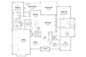 Floor Plan - Main Floor for European House Plan #1096-1 - 4 bed, 4.5 bath
