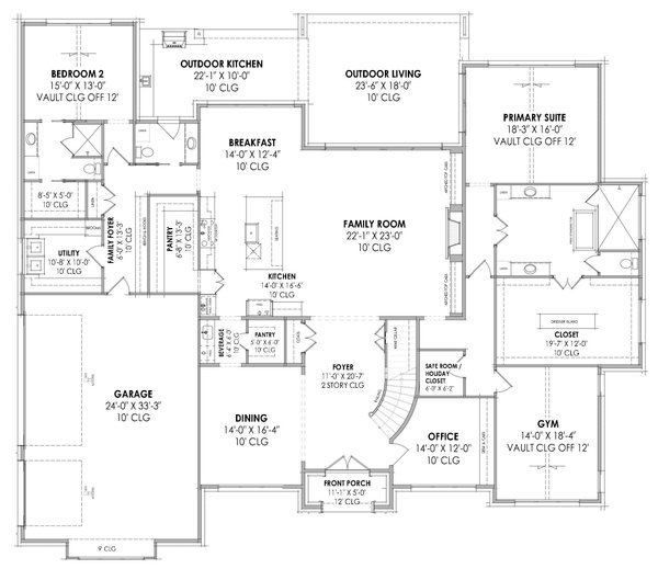 European Floor Plan - Main Floor Plan #1096-1