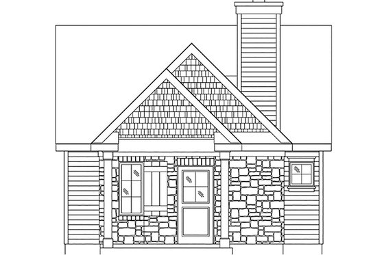 Exterior - Front Elevation 4 for Cottage House Plan #22-594 - 1 bed, 1 bath
