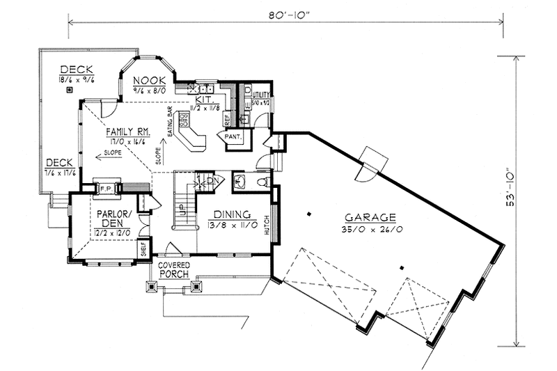 Dream House Plan - Floor Plan - Main Floor for Traditional House Plan #1037-13 - 3 bed, 2.5 bath