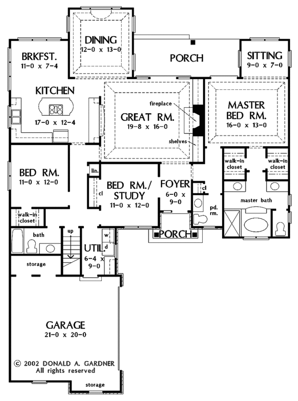 Architectural House Design - Ranch Floor Plan - Main Floor Plan #929-666