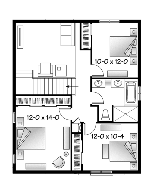 Home Plan - European Floor Plan - Upper Floor Plan #23-2589