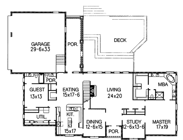 House Design - Traditional Floor Plan - Main Floor Plan #15-331
