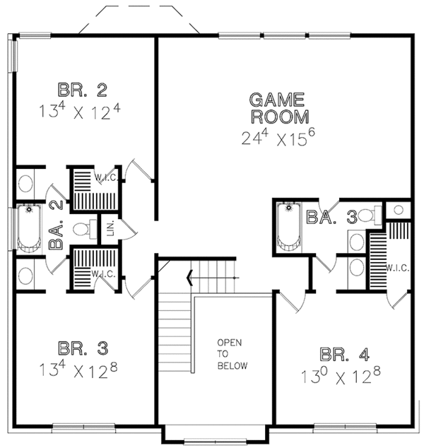 House Design - Country Floor Plan - Upper Floor Plan #472-318
