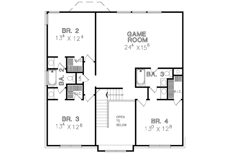 Home Plan - Floor Plan - Upper Floor for Country House Plan #472-318 - 4 bed, 3.5 bath