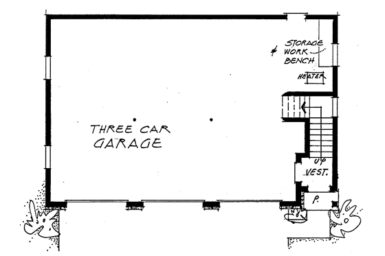 Floor Plan - Main Floor for Colonial House Plan #315-126 - 2 bed, 1 bath