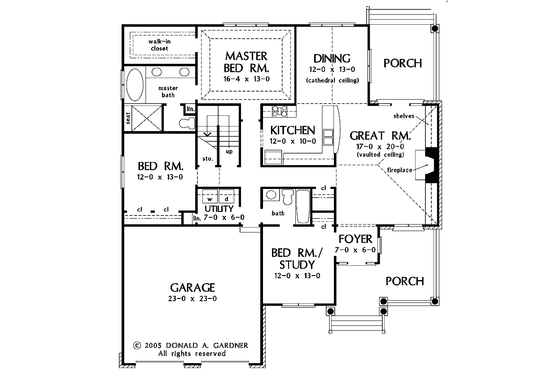 Floor Plan - Main Floor for Traditional House Plan #929-768 - 3 bed, 2 bath