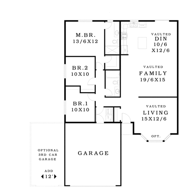 House Design - Ranch Floor Plan - Main Floor Plan #943-41