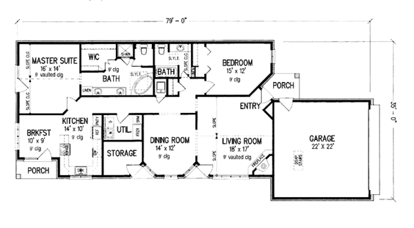House Plan Design - Traditional Floor Plan - Main Floor Plan #45-521