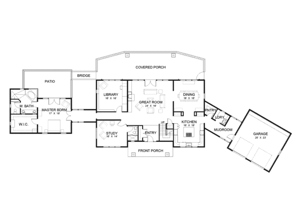 House Blueprint - Contemporary Floor Plan - Main Floor Plan #1042-15