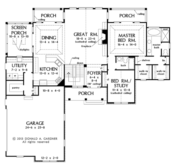 House Plan Design - Craftsman Floor Plan - Main Floor Plan #929-968