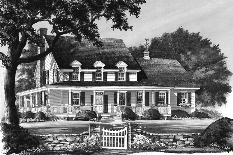 Dream House Plan - Exterior - Front Elevation 1 for Country House Plan #137-319 - 4 bed, 3.5 bath