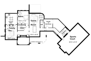 Floor Plan - Lower Floor for Craftsman House Plan #928-30 - 3 bed, 4 bath