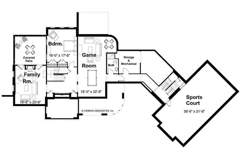 Dream House Plan - Floor Plan - Lower Floor for Craftsman House Plan #928-30 - 3 bed, 4 bath