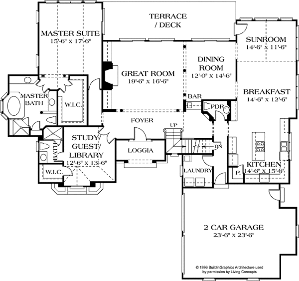 Home Plan - Traditional Floor Plan - Main Floor Plan #453-550