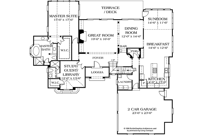 Home Plan - Floor Plan - Main Floor for Traditional House Plan #453-550 - 5 bed, 4.5 bath
