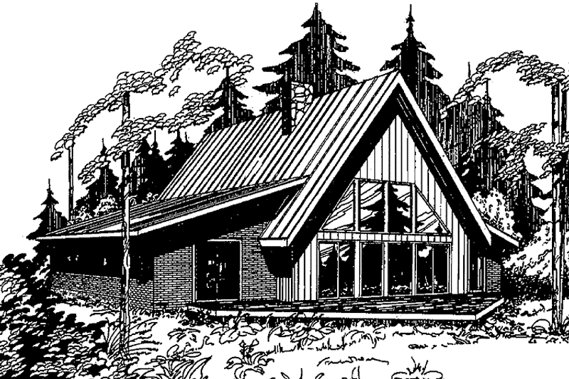 Dream House Plan - Exterior - Front Elevation 3 for Contemporary House Plan #60-695 - 3 bed, 3.5 bath