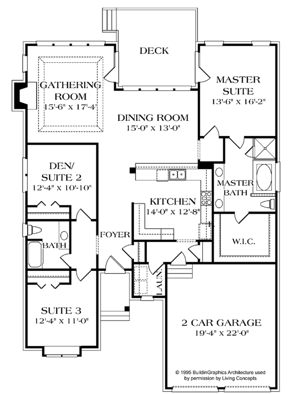 House Plan Design - Ranch Floor Plan - Main Floor Plan #453-128
