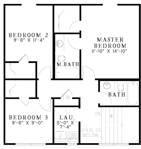 House Design - Country Floor Plan - Upper Floor Plan #17-3191