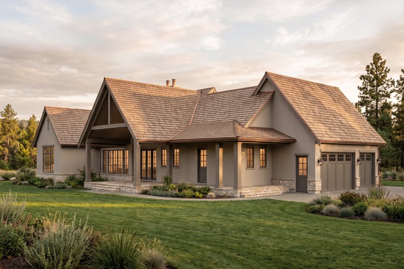 Architectural House Design - Exterior - Rear Elevation for European House Plan #1114-124 - 3 bed, 2.5 bath