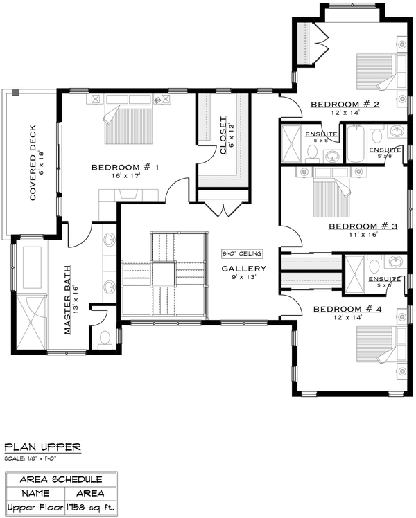 Home Plan - Farmhouse Floor Plan - Upper Floor Plan #1101-2