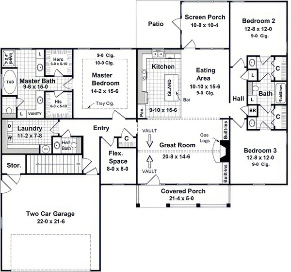 House Blueprint - Country Floor Plan - Other Floor Plan #21-642