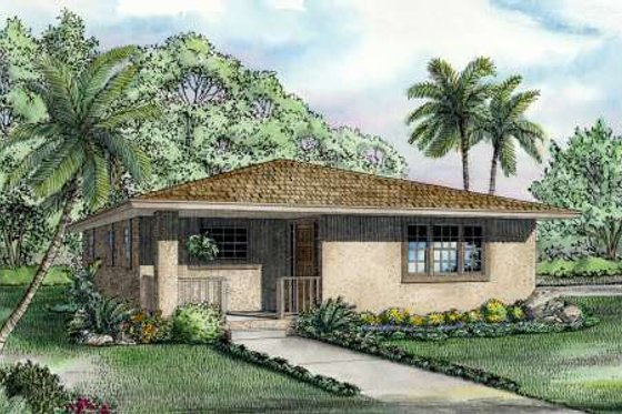 Exterior - Front Elevation for Cottage House Plan #420-101 - 2 bed, 1 bath